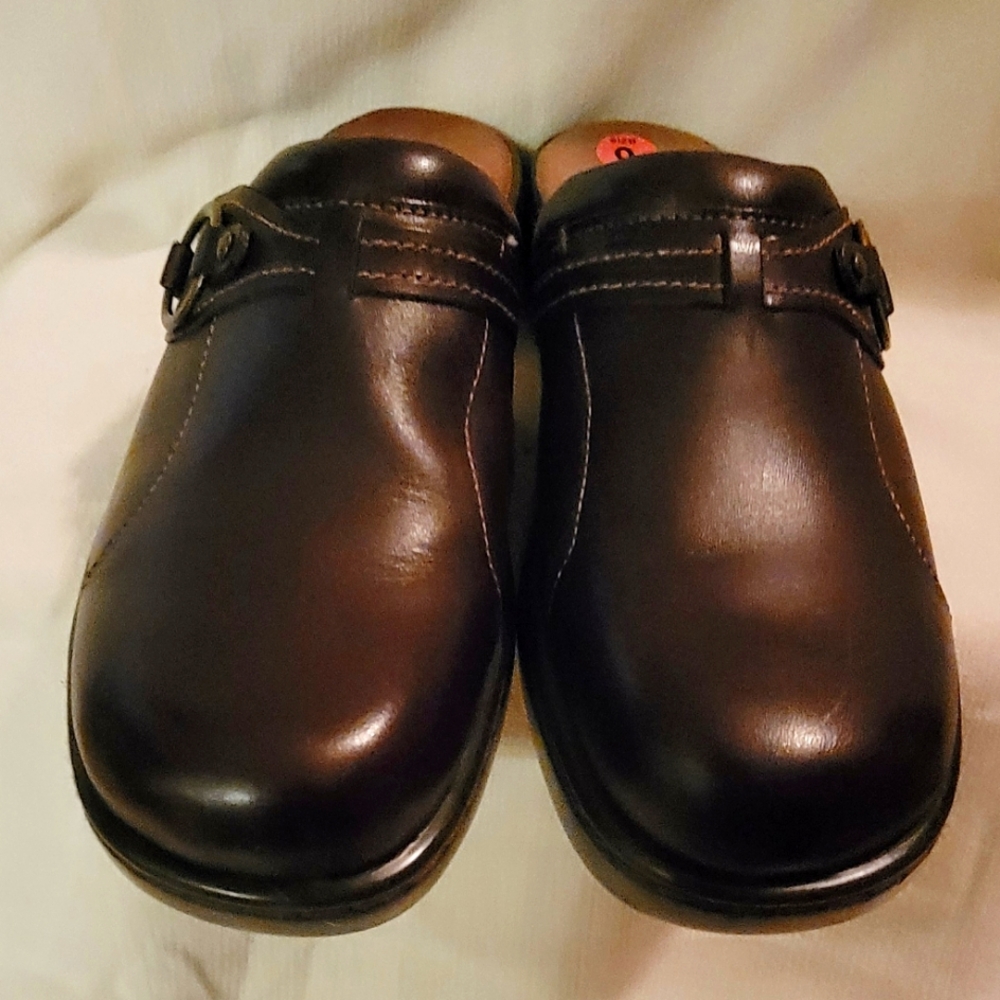 Array Brown Leather Mules-NWOT-9S(narrow)